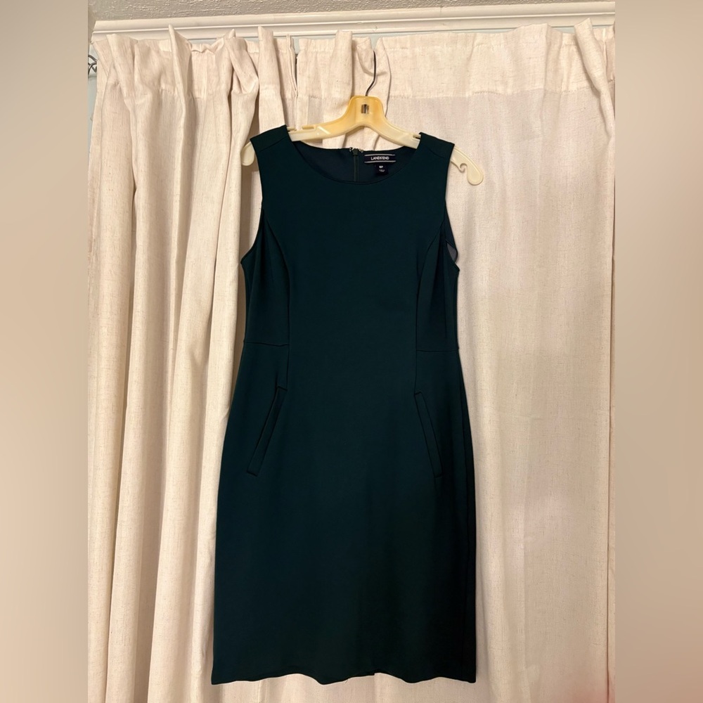 Lands' End Dark Green Midi Dress